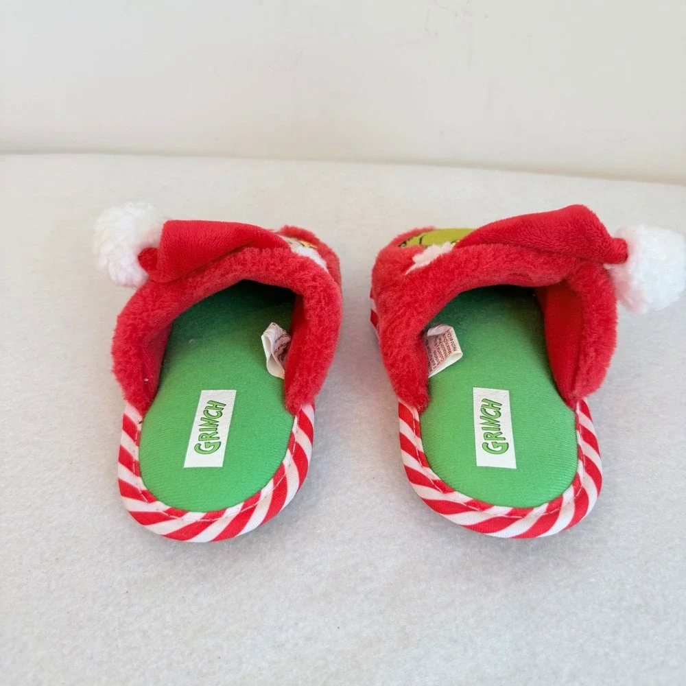 Dr Seuss Grinch Cindy Lou Who Christmas Slippers kids Size 7-8 Holiday Plush
